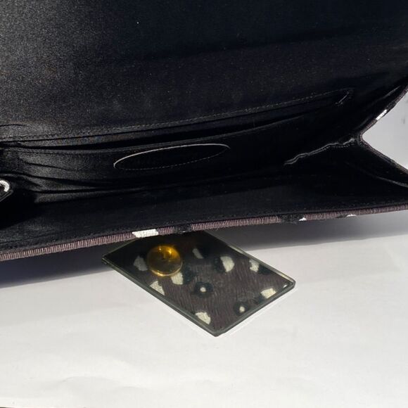 1362 Vintage !940’s Mr. stanley Clutch Purse Rhinestone Buckle Original Mirror - Picture 5 of 8